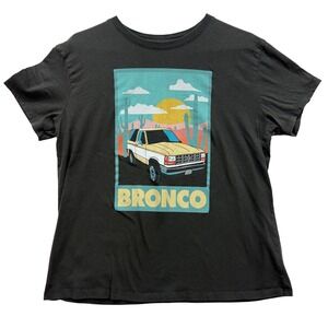 Ford Bronco Graphic Tee Women Large Black Short Sleeves Vintage Style Shirt